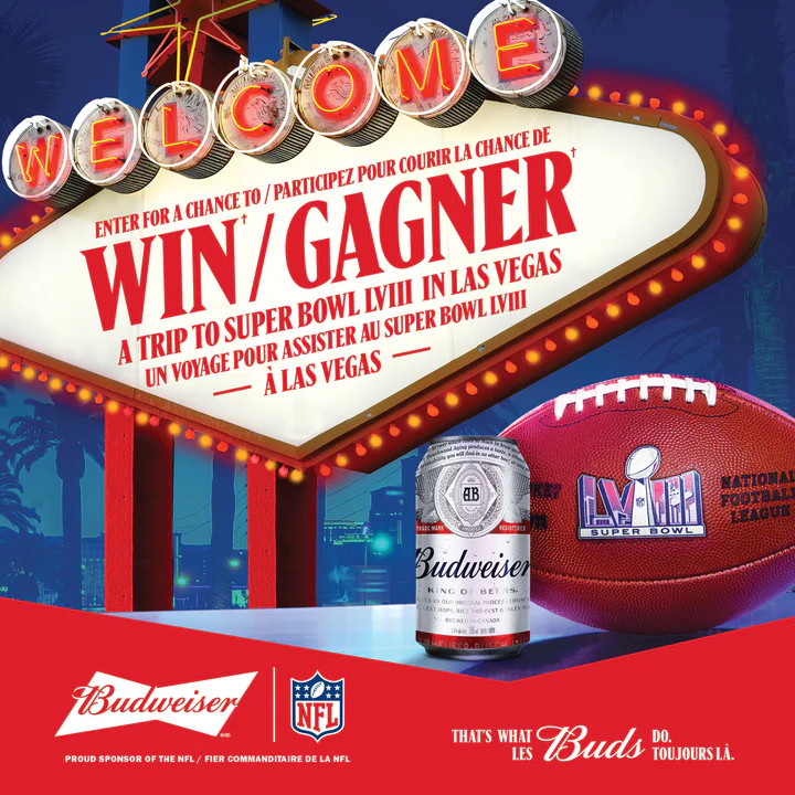 Budweiser Canada NFL Super Bowl LVIII 2024 Trip Giveaway - 2023-12
